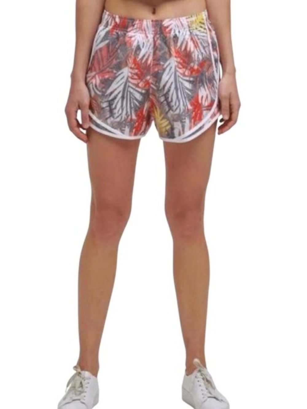 Calvin Klein Performance Smocked Waistband Tropical Print Shorts Size M